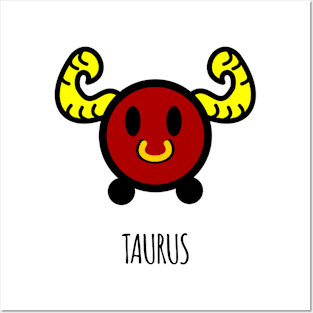 Horoscope - Cute zodiac – Taurus (white) Posters and Art